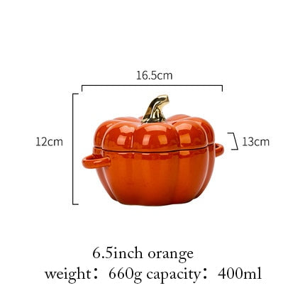 Pumpkin Shape Baking Bowl With Lid