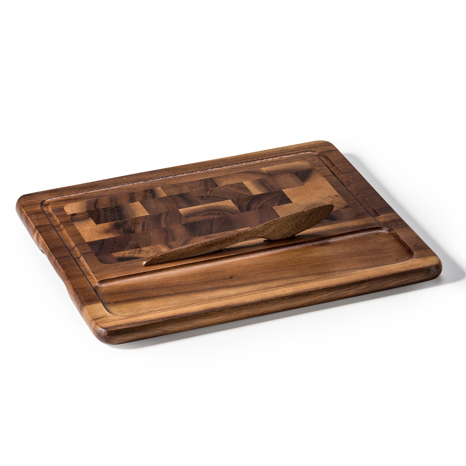 End Grain Cheese Board with Knife