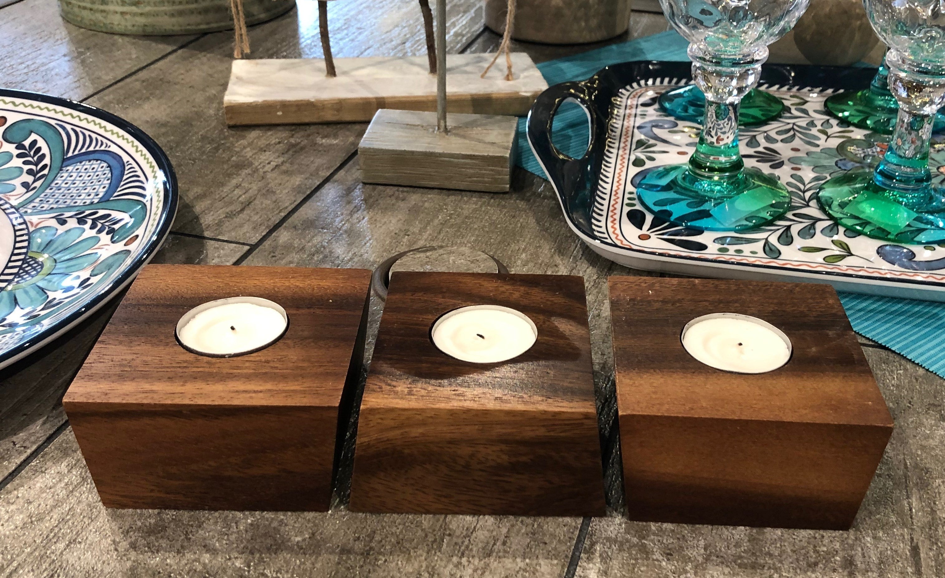 Three Candleholder with Tealights
