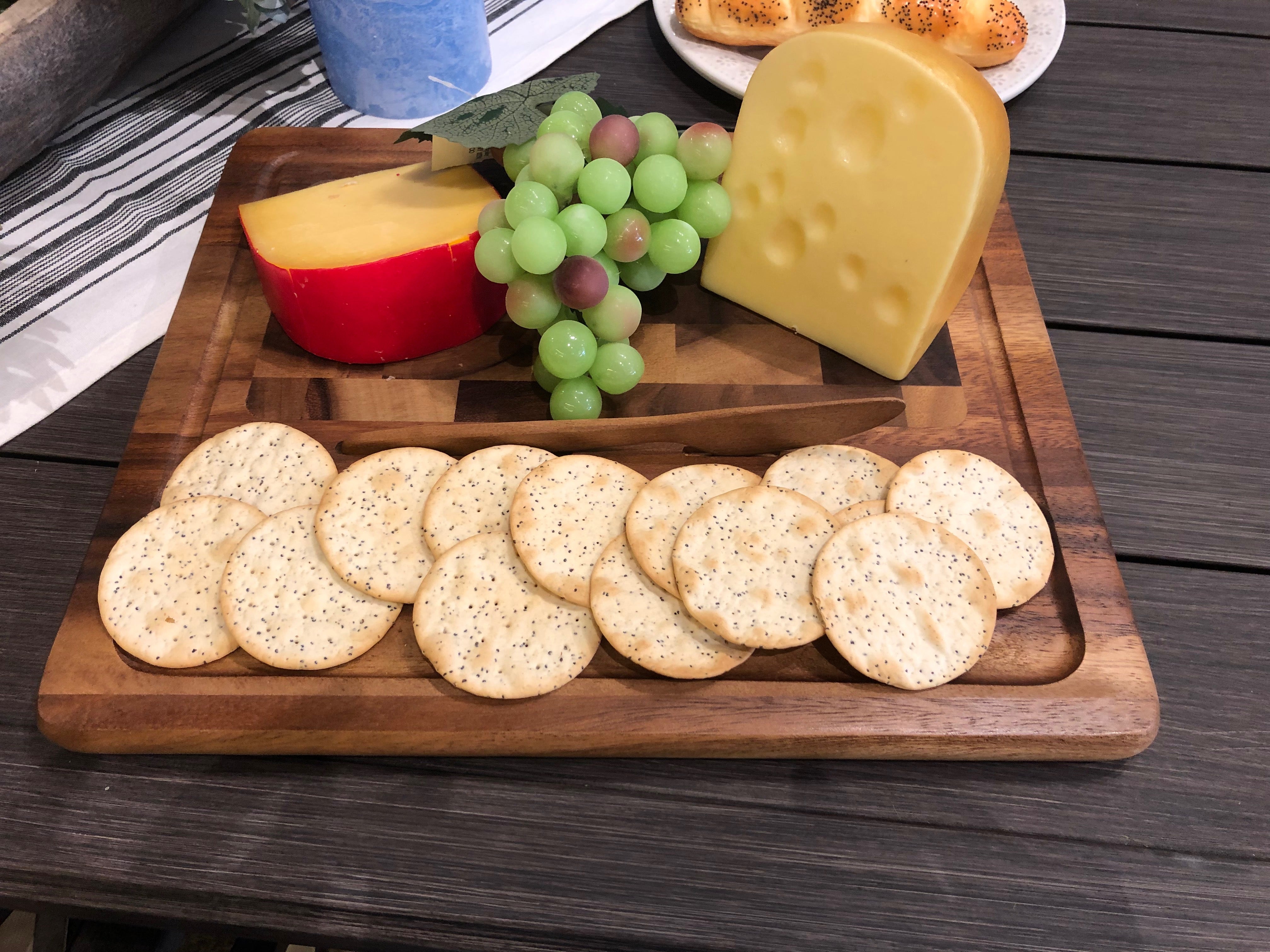 End Grain Cheese Board with Knife
